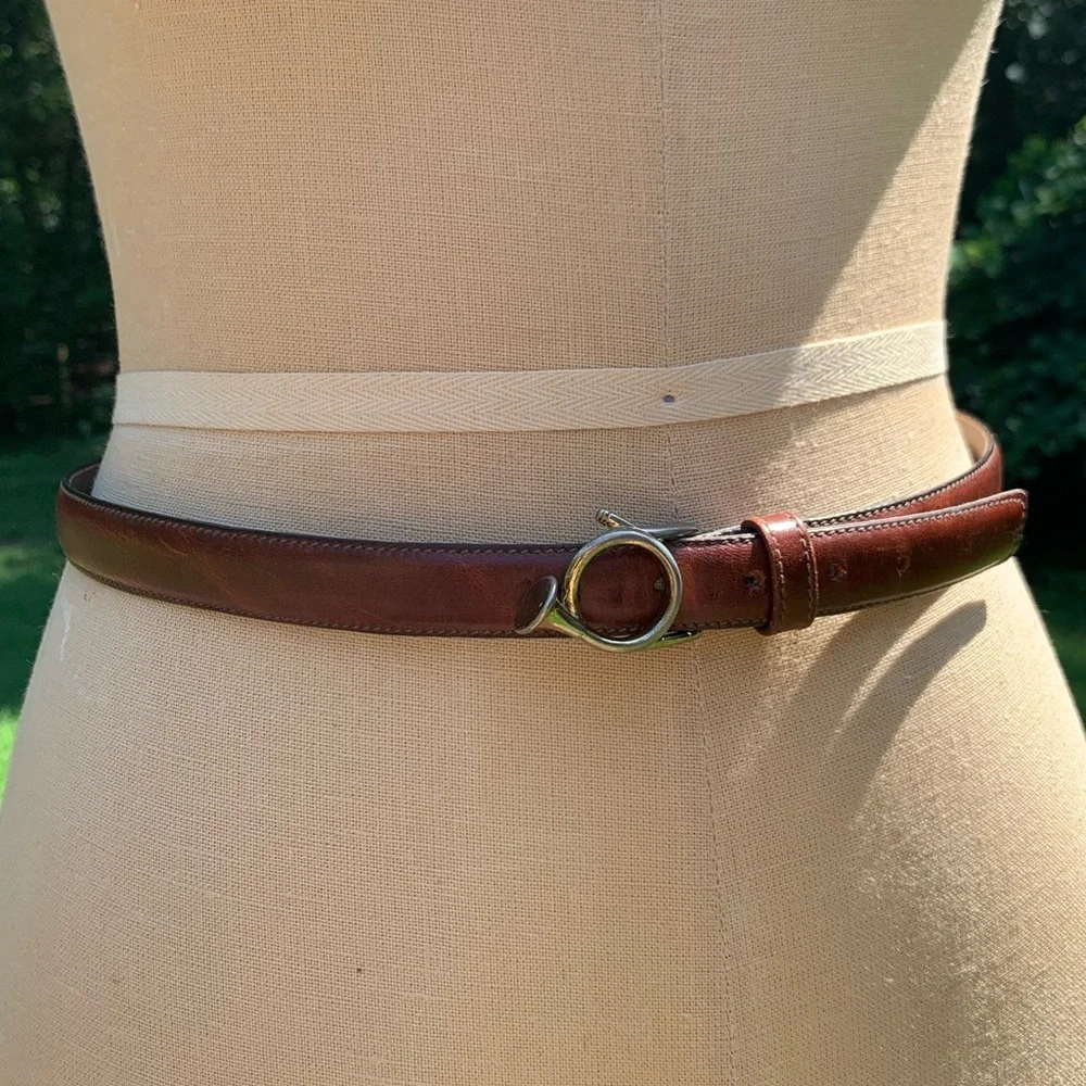 Vintage French Horn Buckle Leather Belt - Picture 16 of 16